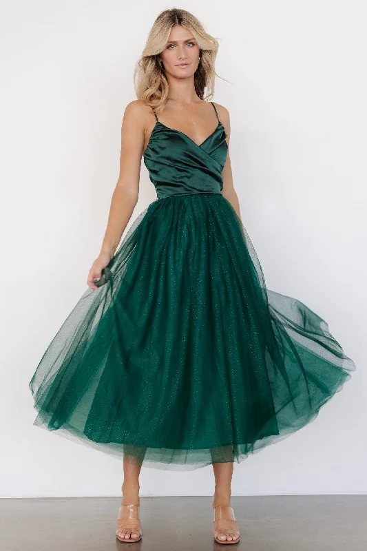 Dresses for summer vacations -Shonda Sparkle Midi Dress | Emerald