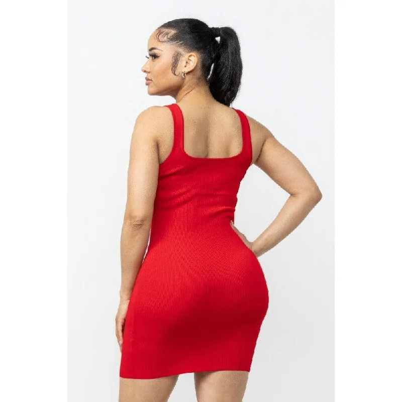 Trendy wedding guest dresses -Sleeveless Red Mini Dress