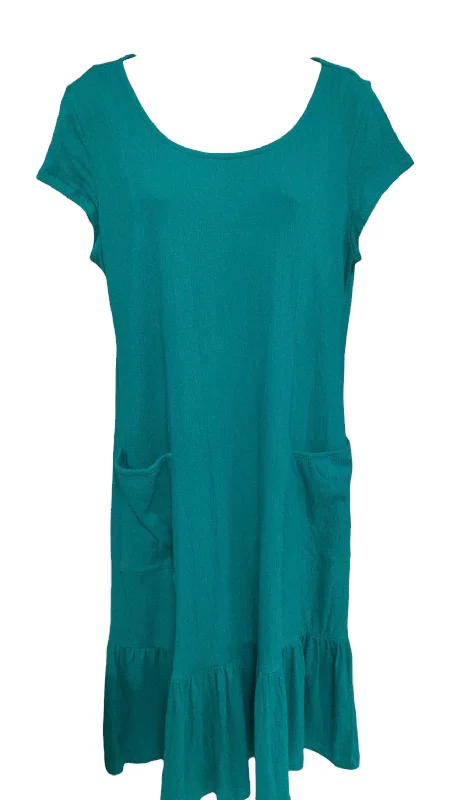 Formal dress with pockets -Soft Surroundings Women's Dress Teal S