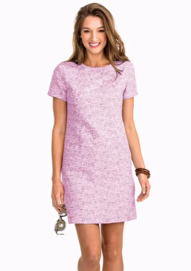 Casual dresses for work -Southern Tide Paislee Short Sleeve Shift Dress - Radiant Orchid