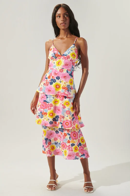 Dress for graduation day -Summersalt Floral Yanni Ruffle Tiered Midi Dress