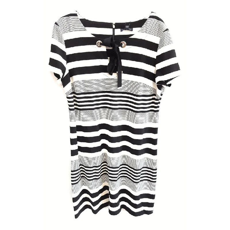 Sparkling evening dresses -Tommy Hilfiger Striped Dress, Black/Ivory, 14