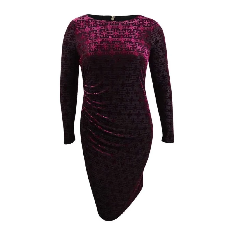 Dresses for themed parties -Tommy Hilfiger Women?��s Ruched Velvet Sheath Dress (14, Black Cherry)