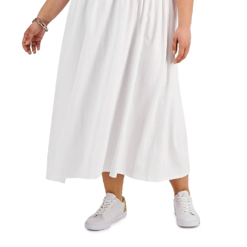 Dresses for brunch and family gatherings -Tommy Hilfiger Women's Smocked Maxi Dress White Size 2X