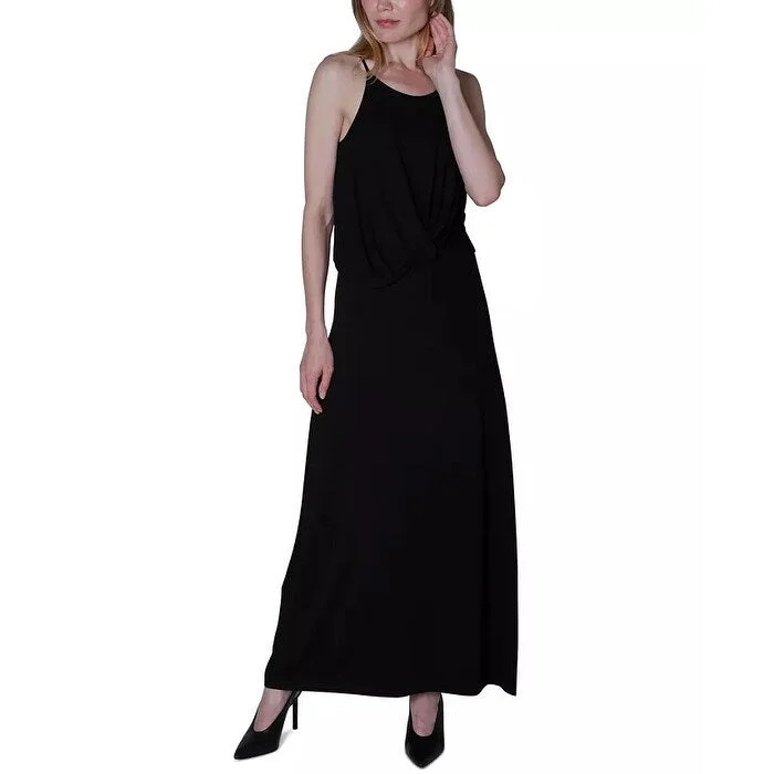 Sexy dresses for women -Ultra Flirt Juniors' Twist-Front Maxi Dress Black Size Extra Large - X-Large