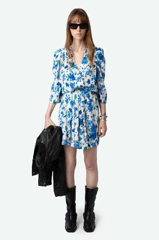 Dresses for early fall events -Zadig & Voltaire Ruz Crepe Mini Dress with Garden Flowers